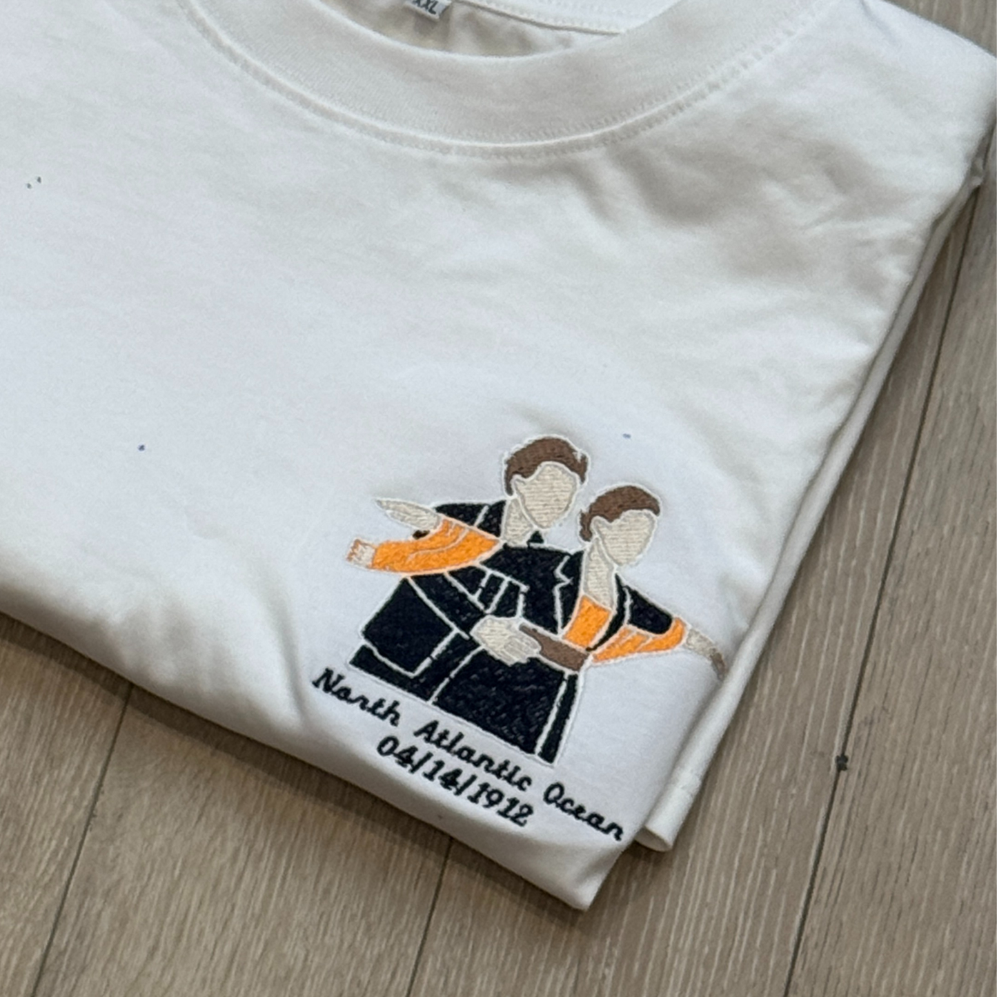 Personalized Embroidered T-shirt with Customized Art from Your Photo – Friends, Family, or Couples Gift