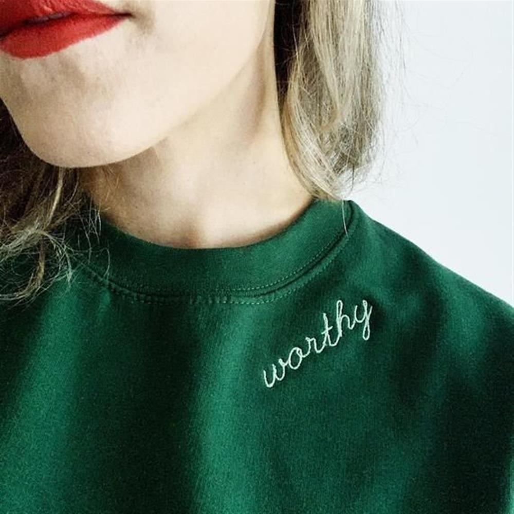 'worthy' Embroidered Sweatshirts